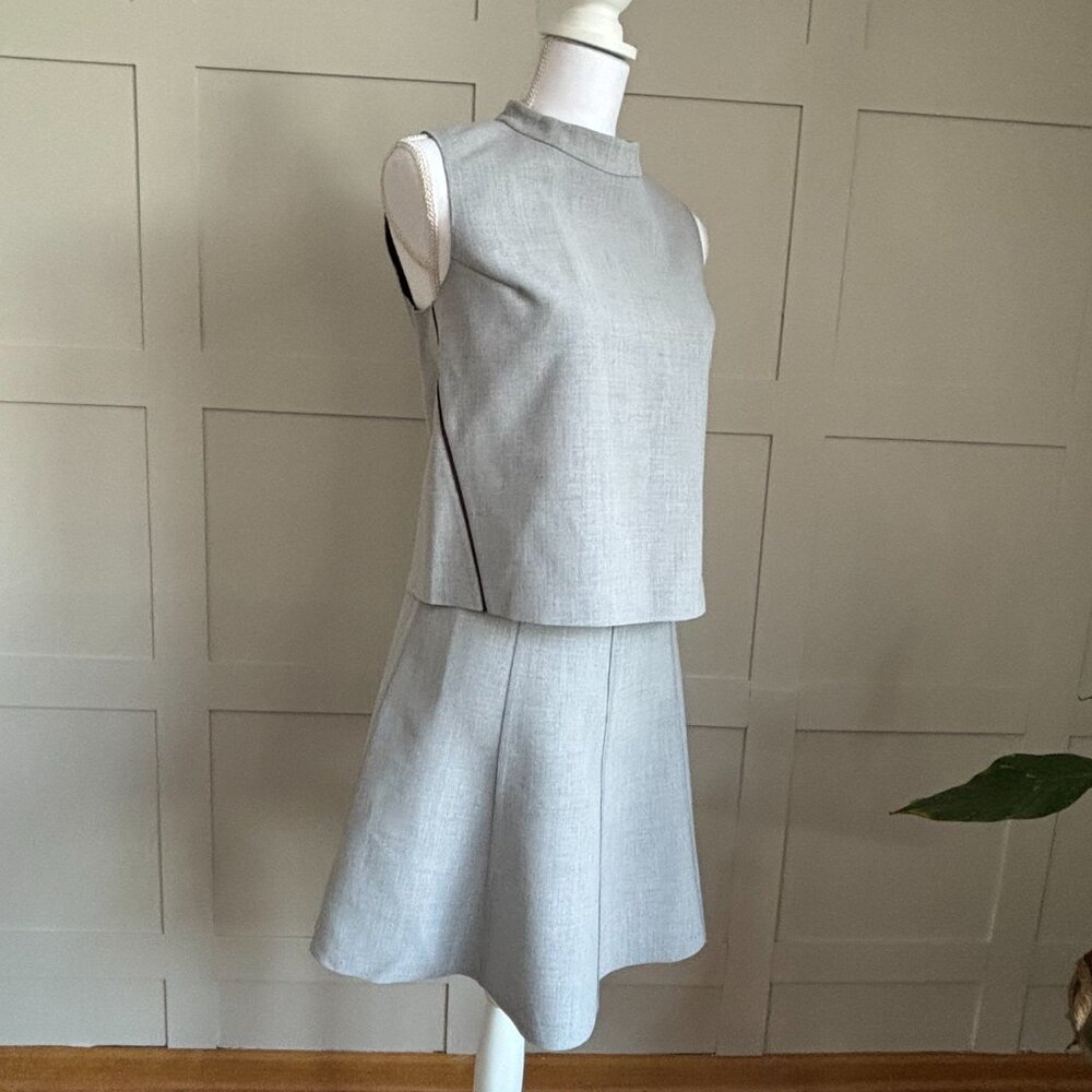 NWT Designer Cynthia Steffe, Gray 2 Pc Women's Matching Set, Skirt & Top, Size 2